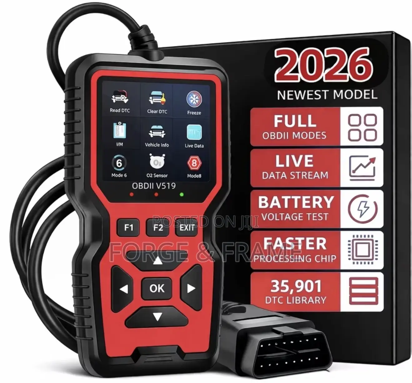 Automotive Obdii Diagnostic Tool Support 10 Languages, Without Battery