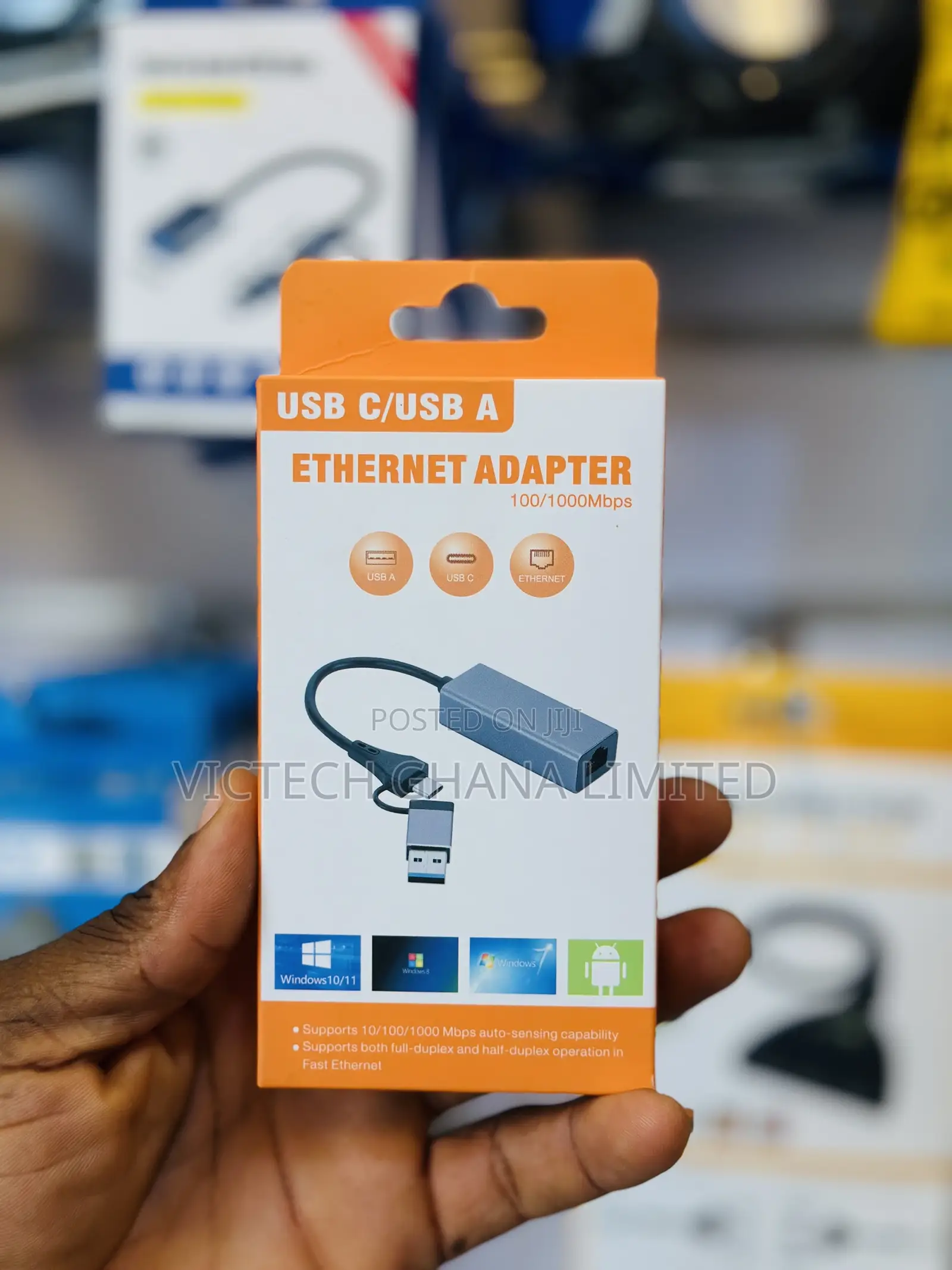 2-in-1 Usb-C and Usb-a to Ethernet Adapter