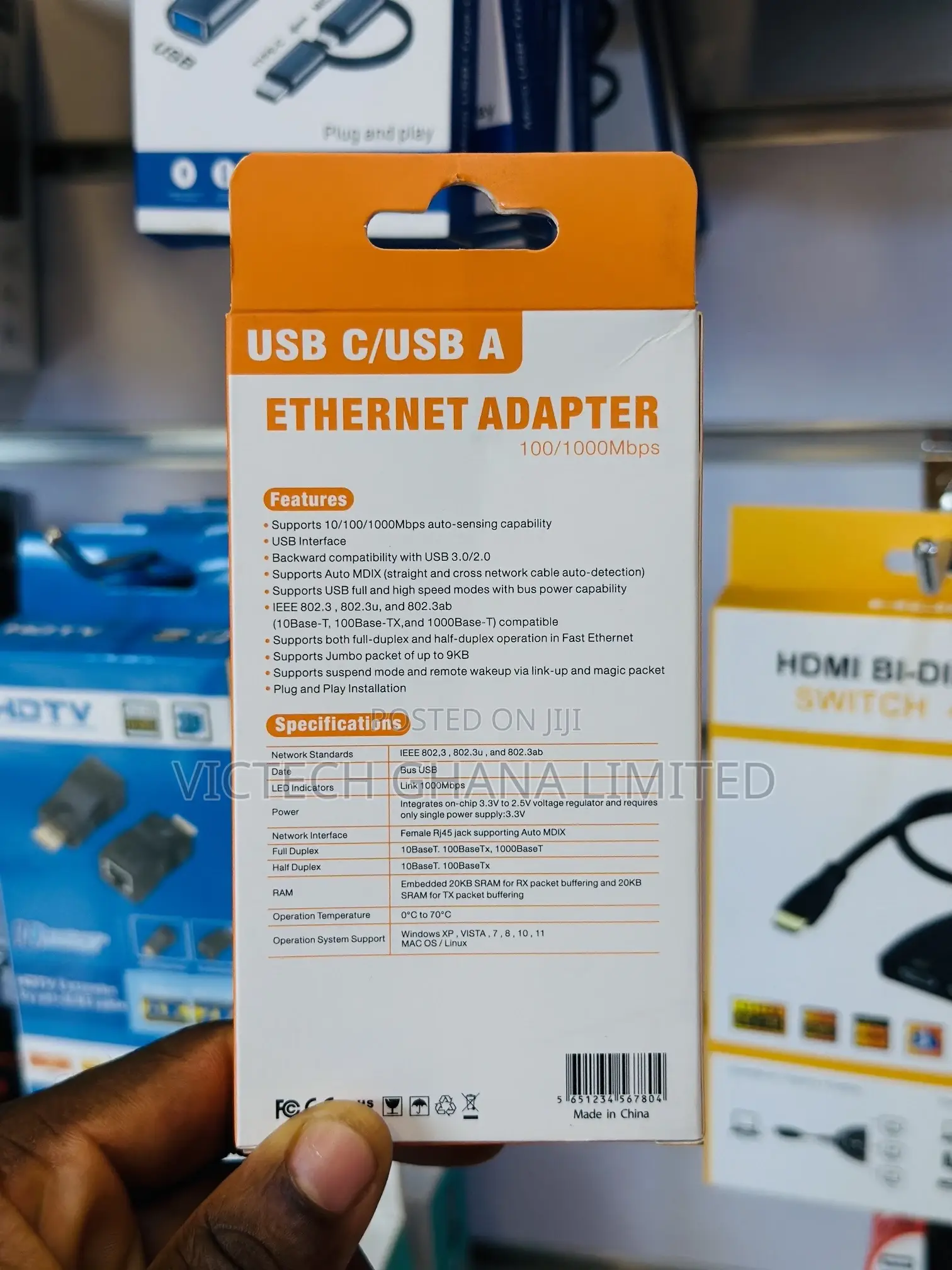 2-in-1 Usb-C and Usb-a to Ethernet Adapter