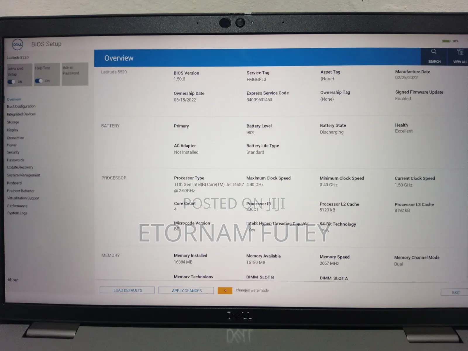 Laptop Dell Latitude 5520 16GB Intel Core i5 SSD 256GB