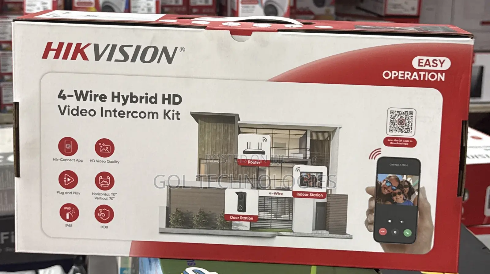 Hikvision 4-Wire Hybrid Hd Video Intercom Kit Ds-Kis313-P(B)