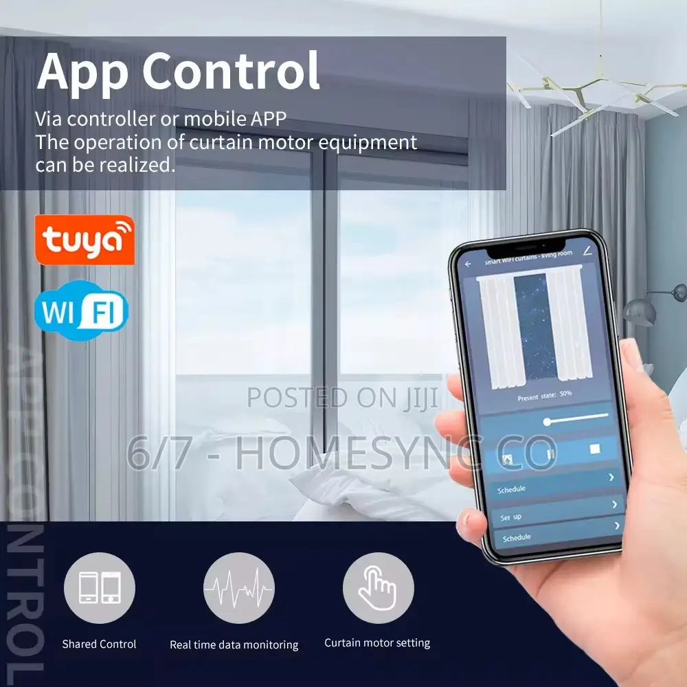 Remote Control Wifi Smart Curtain Motor With Single and Double Control
