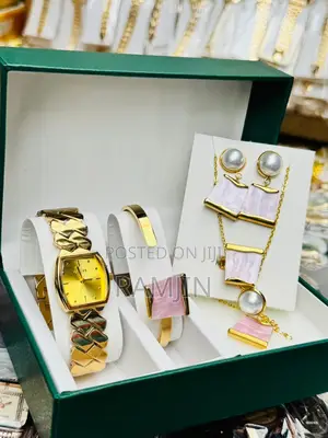 Lady's Luxury Watches + Bracelet, Necklace, Earrings Set