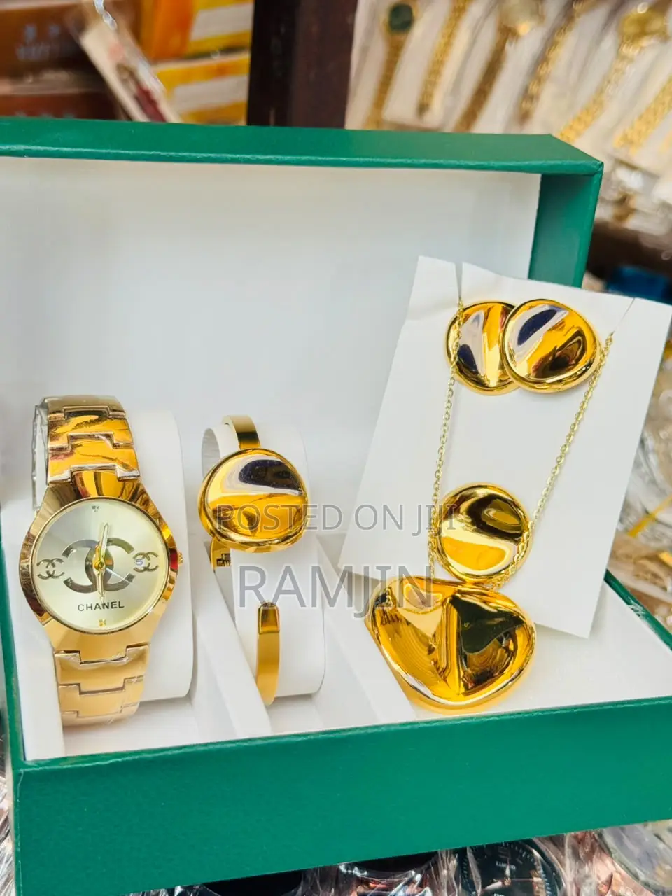 Lady's Luxury Watches + Bracelet, Necklace, Earrings Set