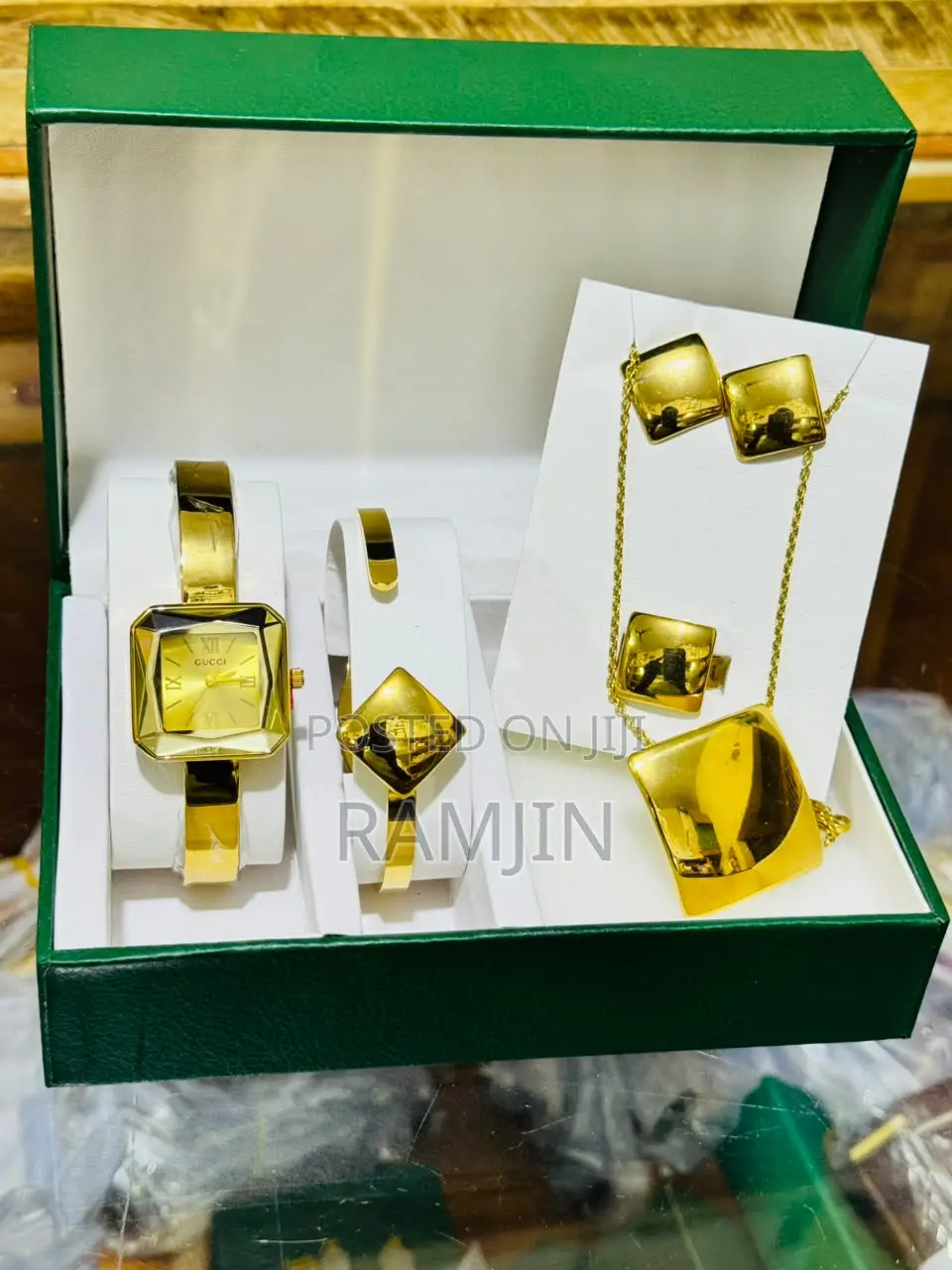 Lady's Luxury Watches + Bracelet, Necklace, Earrings Set