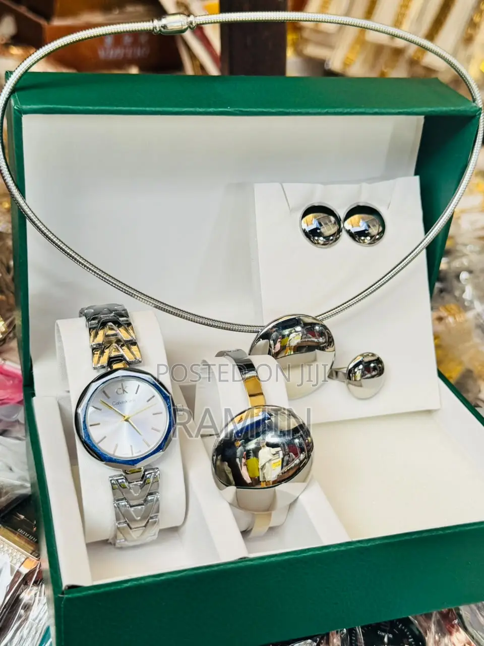 Lady's Luxury Watches + Bracelet, Necklace, Earrings Set