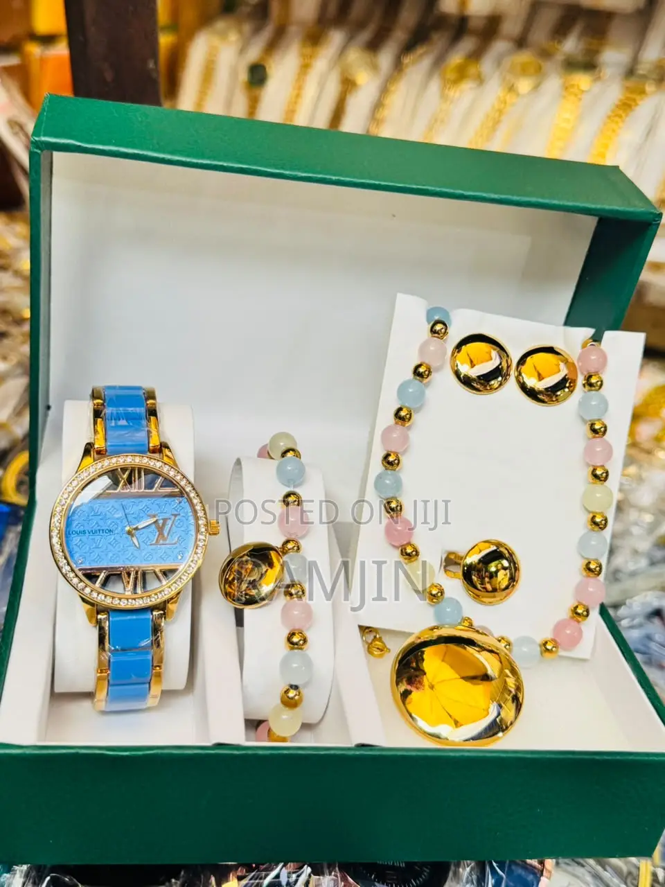 Lady's Luxury Watches + Bracelet, Necklace, Earrings Set