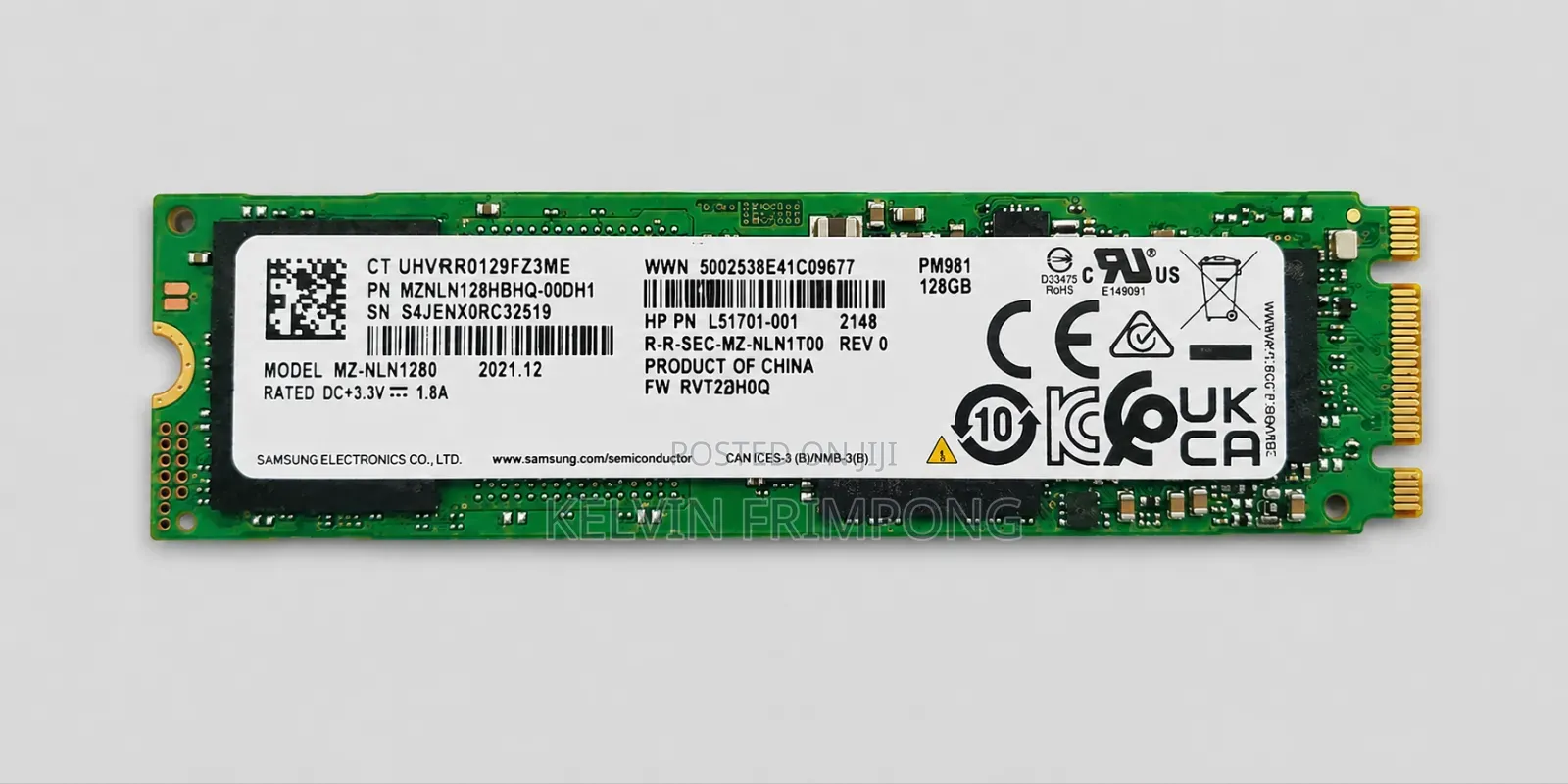 Samsung Pm981 128gb Nvme M.2 Ssd