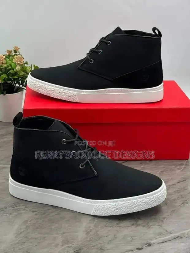 Timberland Davis Square Mixed-Media Black Chukka Sneaker Boots