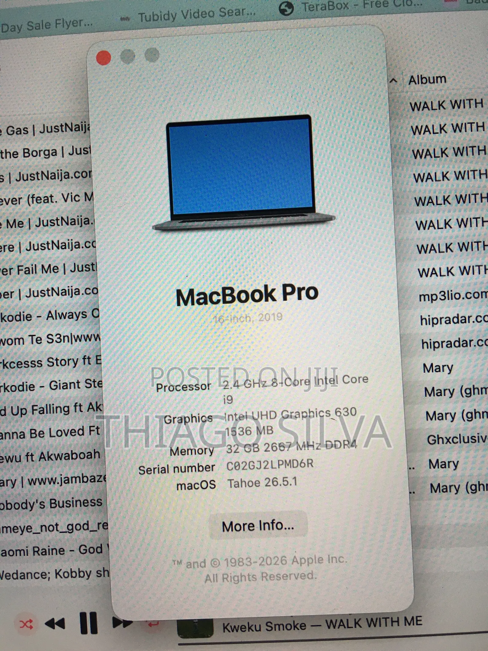 Laptop Apple MacBook Pro 2019 32GB Intel Core i9 SSD 1T