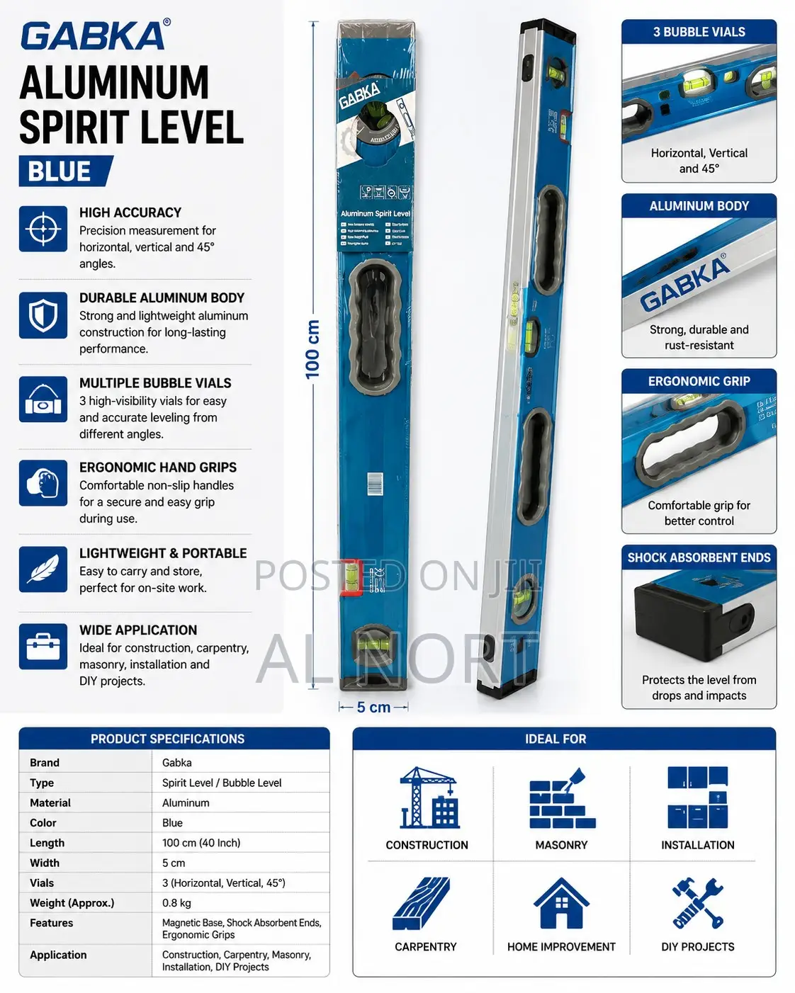 Gabka Aluminum Spirit Level