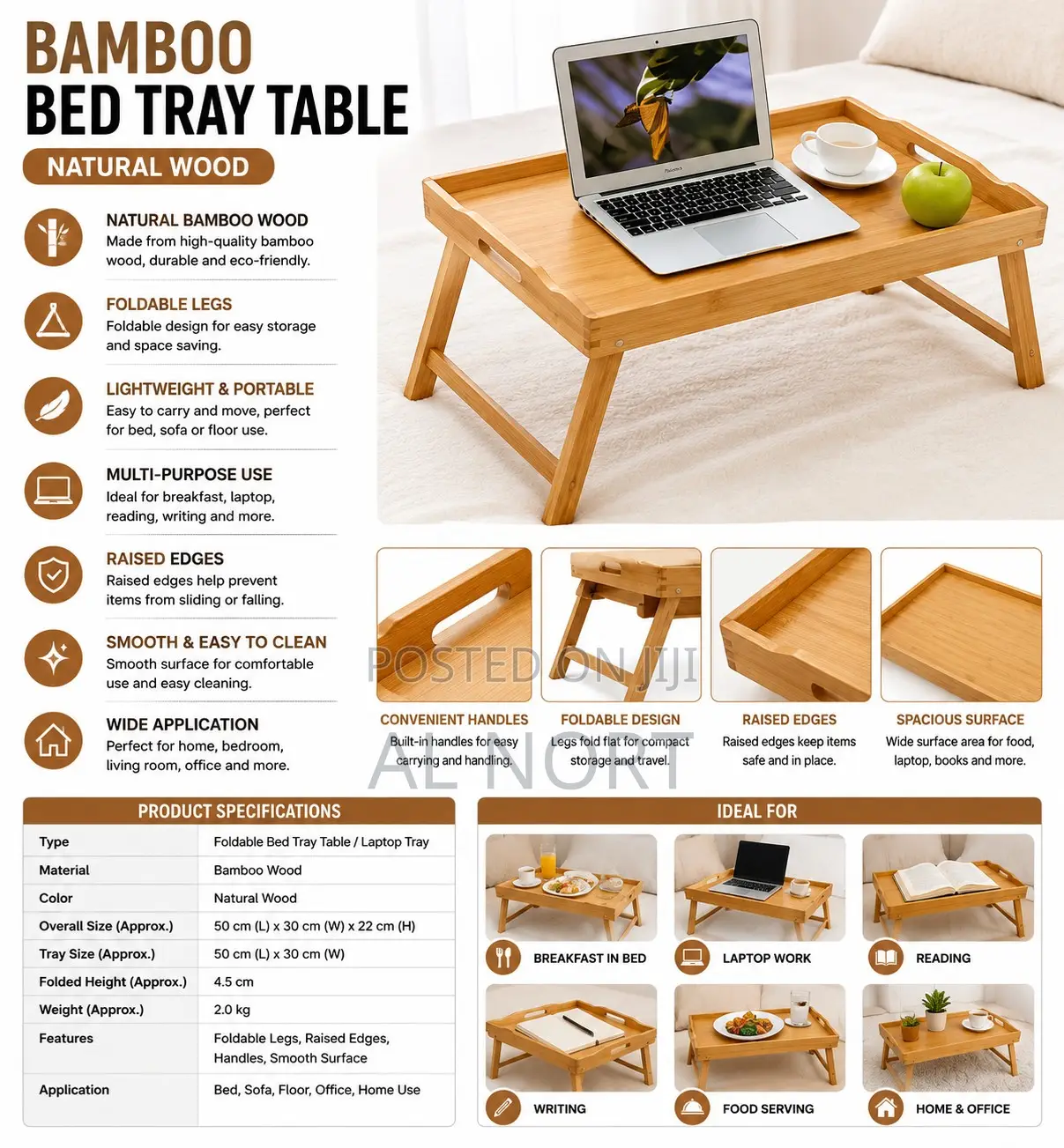 Bamboo Bed Tray Table