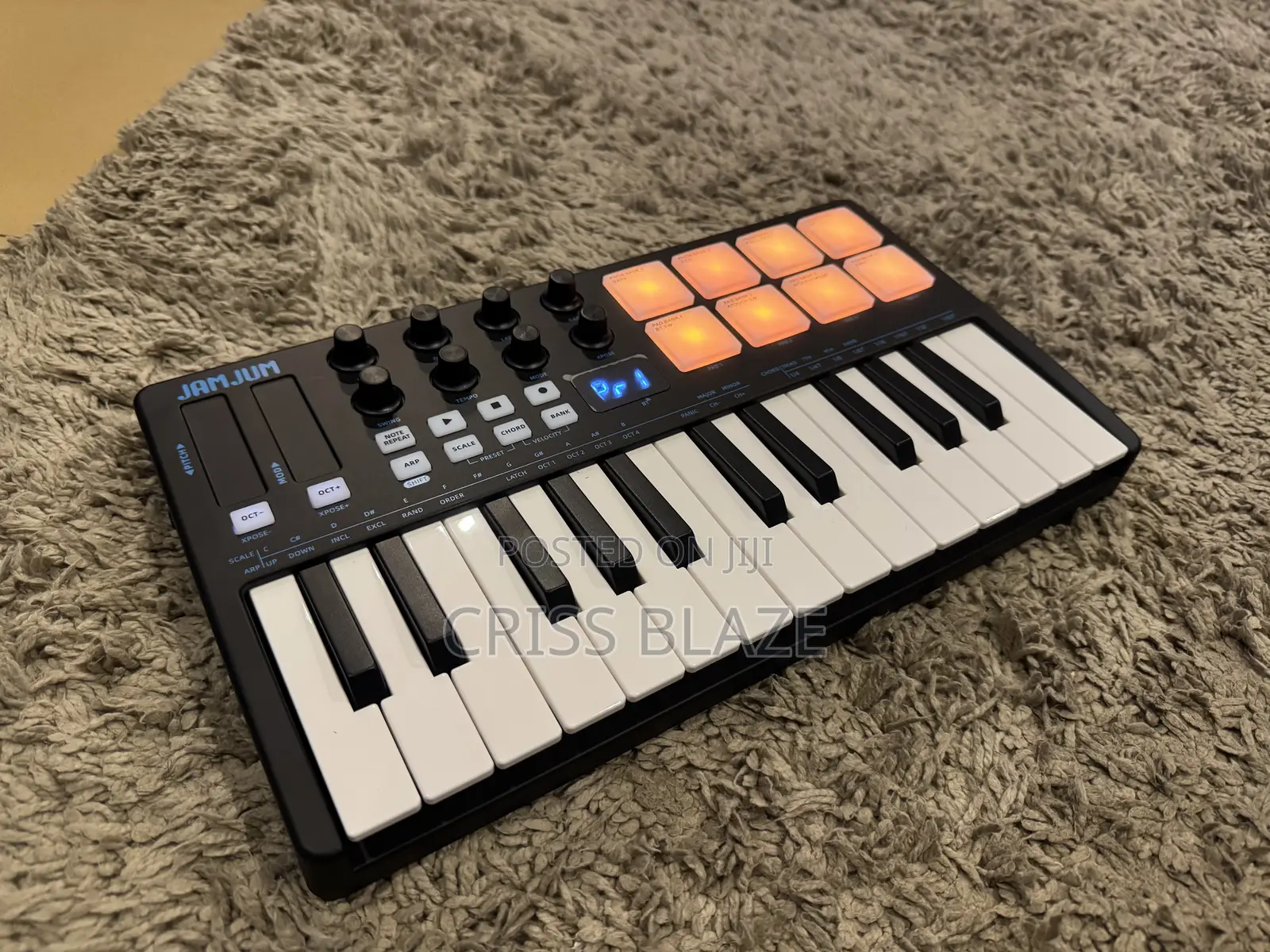 Professional Midi Keyboard 25 Keys With Drum Pad and Play/Pause/Record