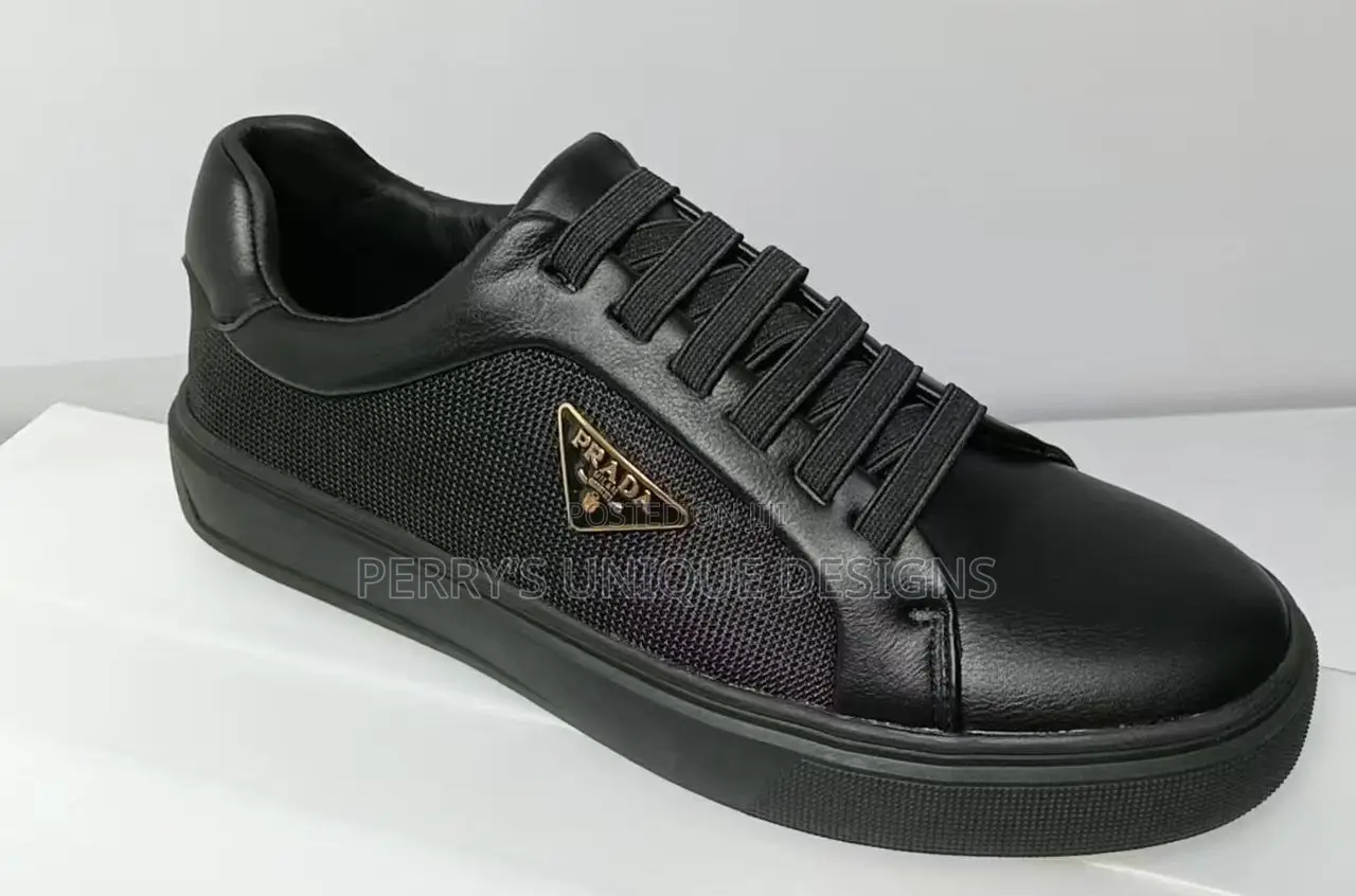 Prada Downtown Re-Nylon and Brushed Leather Sneakers