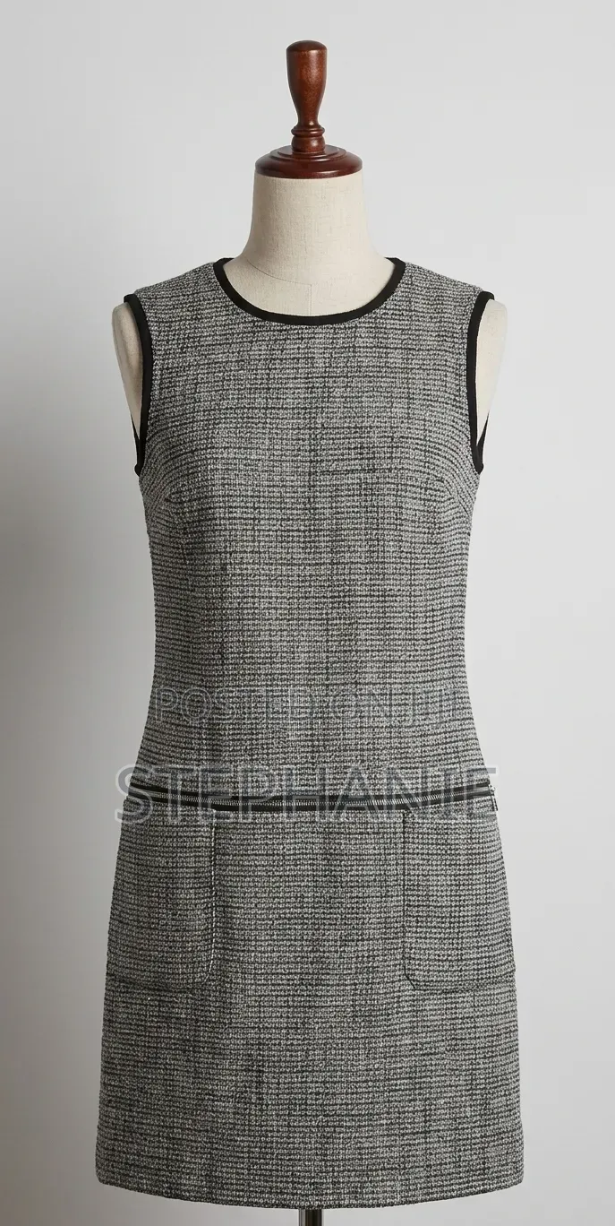 Classy Sleeveless Tweed Dress