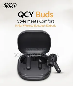  Qcy TWS Bluetooth 5.3 Earbuds – Long Battery Life- Black