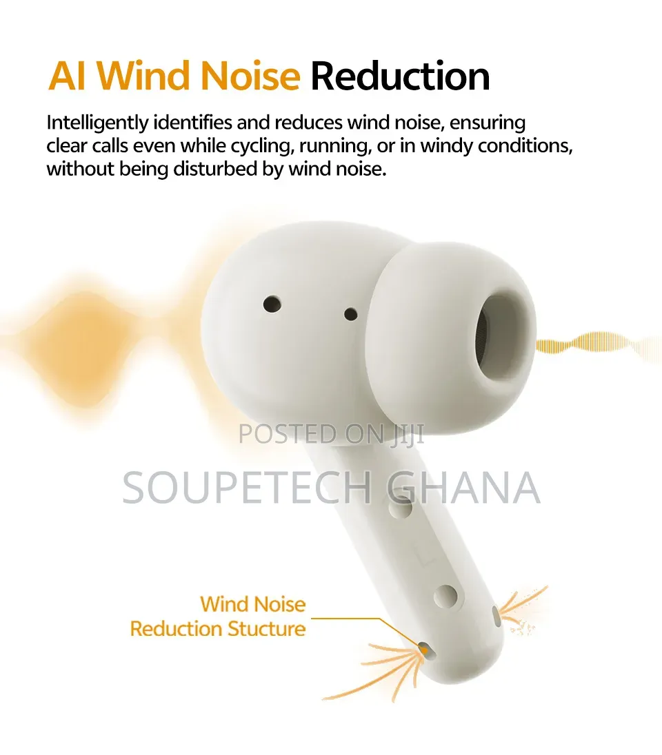 Qcy TWS Bluetooth 5.3 Earbuds – Long Battery Life - White