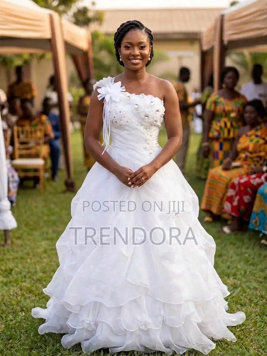Affordable Elegant One Shoulder Wedding Gown in Accra
