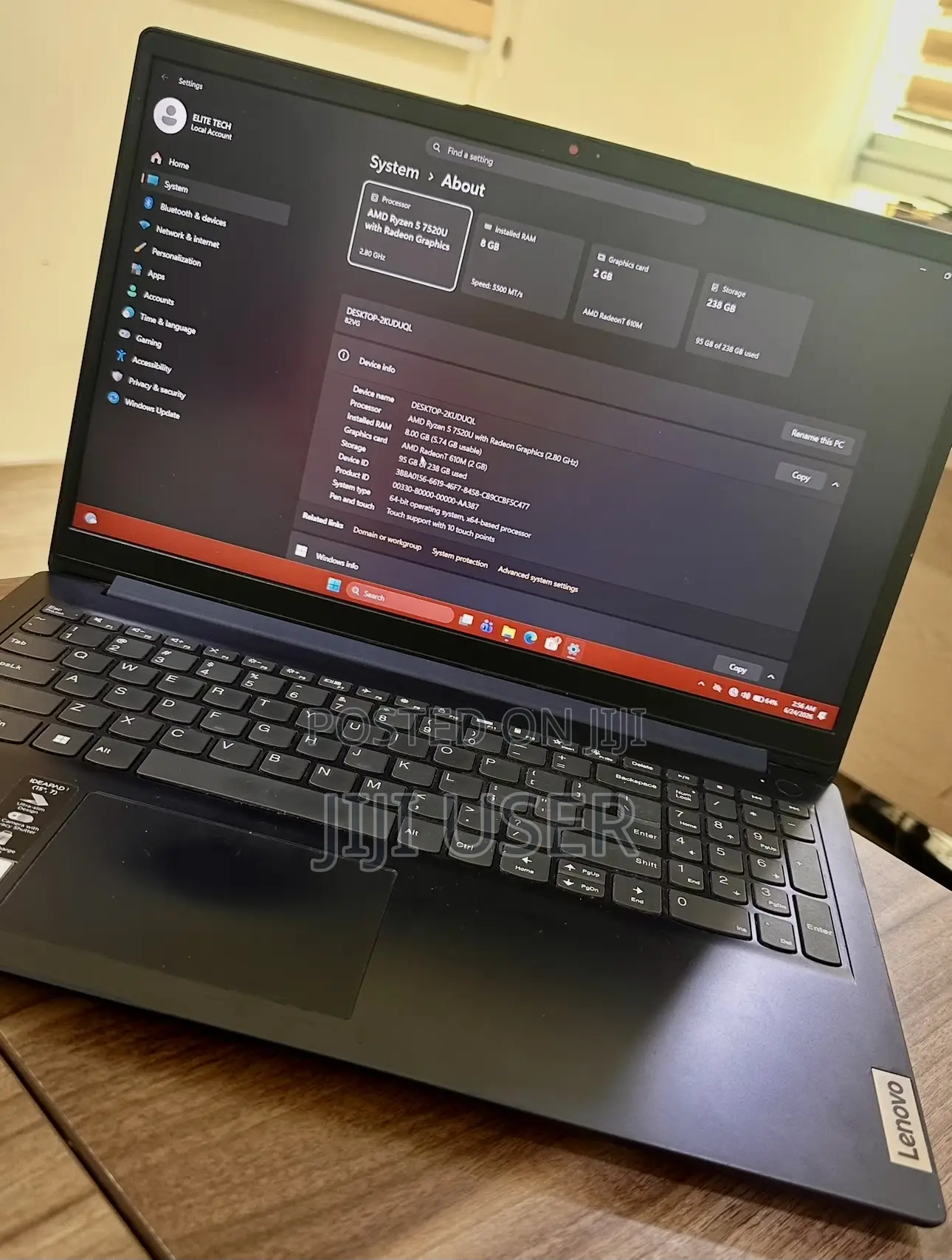 Laptop Lenovo Ideapad 3 8GB AMD Ryzen 5 SSD 256GB