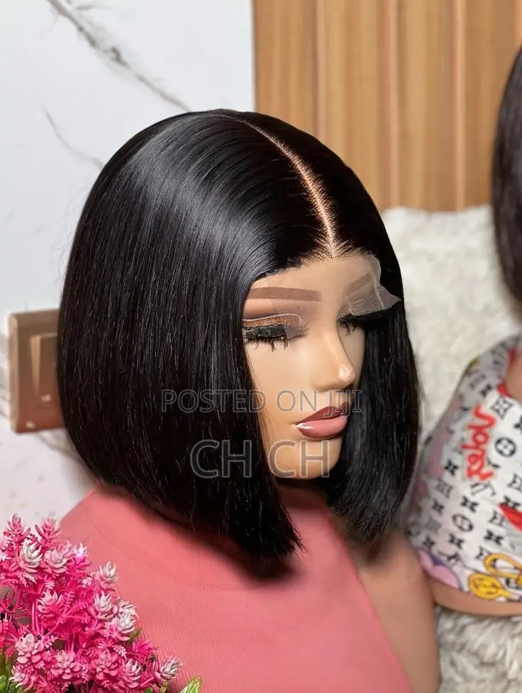 New Black Beauty SDD Vietnamese Short Bob With a 4by4 Closure