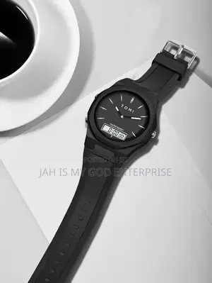 Tomi T238 Men's Electronic Trendy Simple Wristwatch-Black