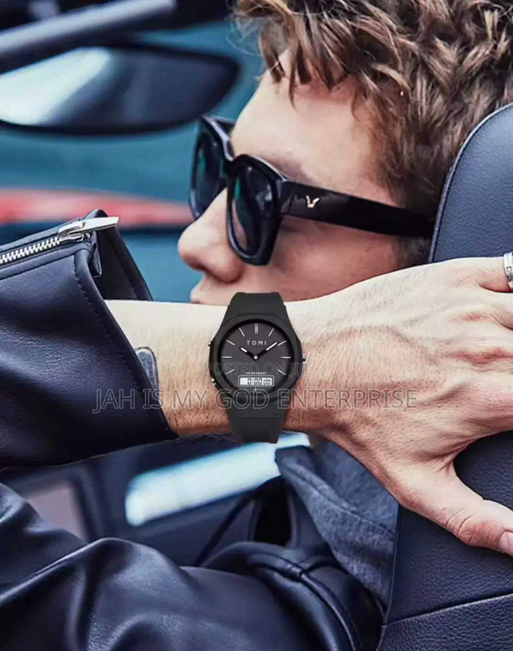 Tomi T238 Men's Electronic Trendy Simple Wristwatch-Black