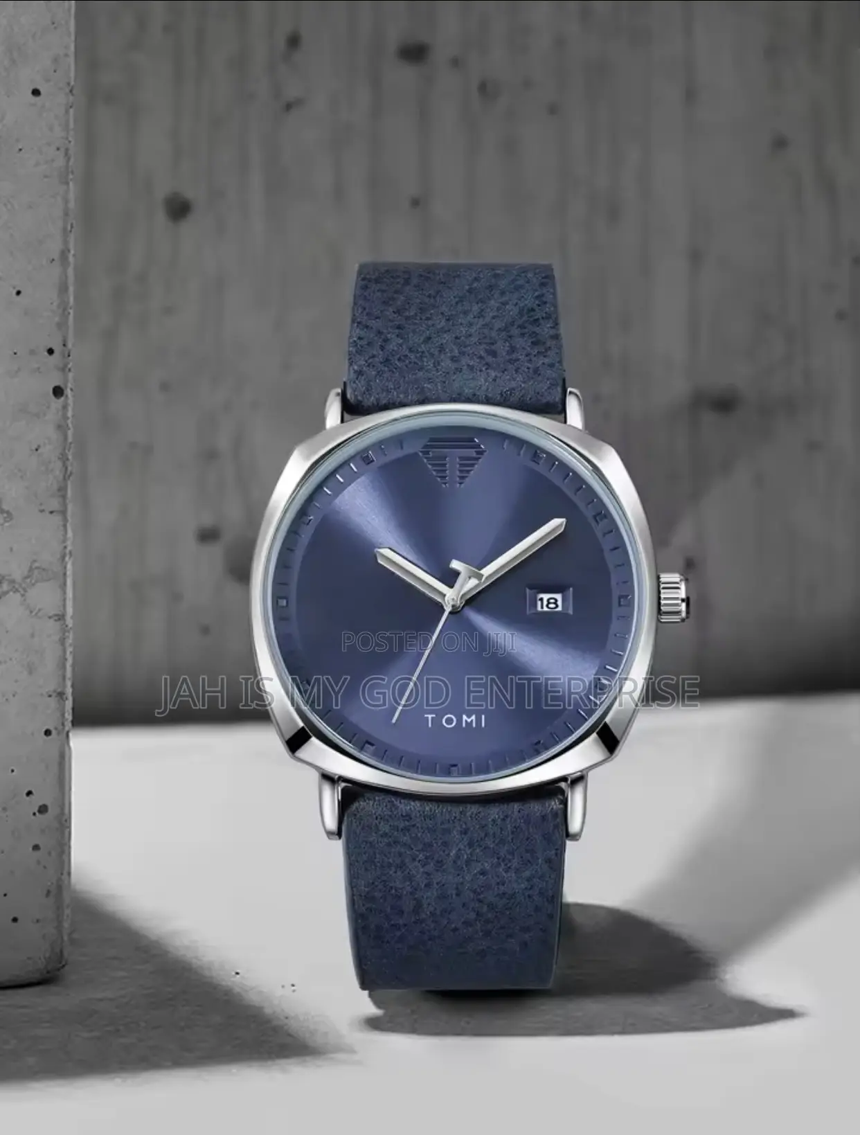 Tomi Men's Minimalist Leather Casual Quartz Watch-blue Silver