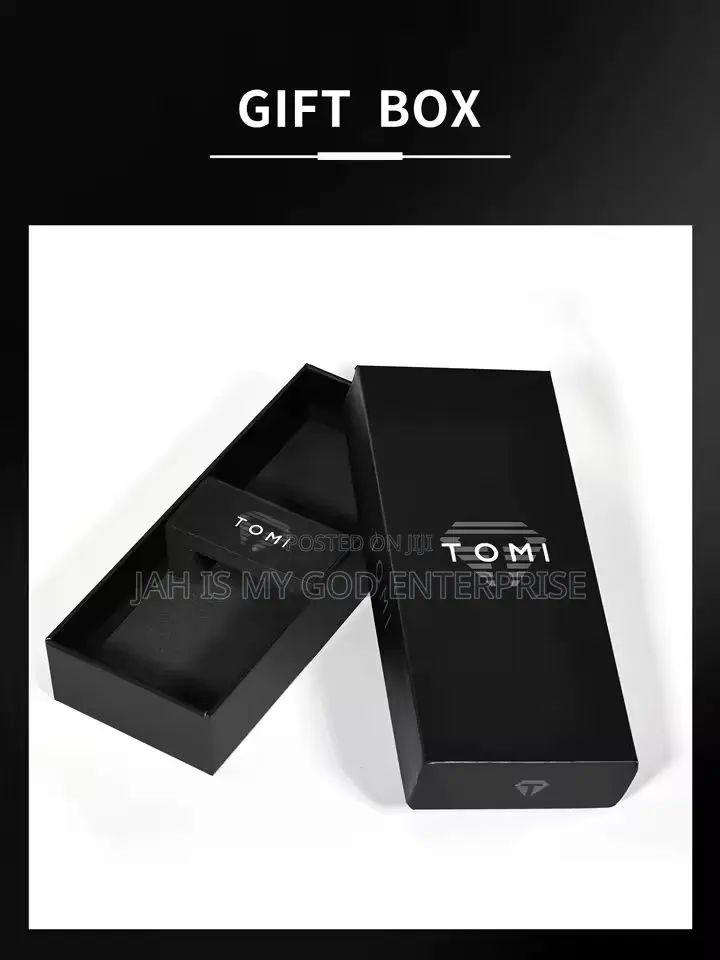 Tomi T044 Men's Minimalist Leather Casual Quartz Watch-Black Gold