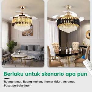 Achievs Led Light Chandelier Fan Light With Remote