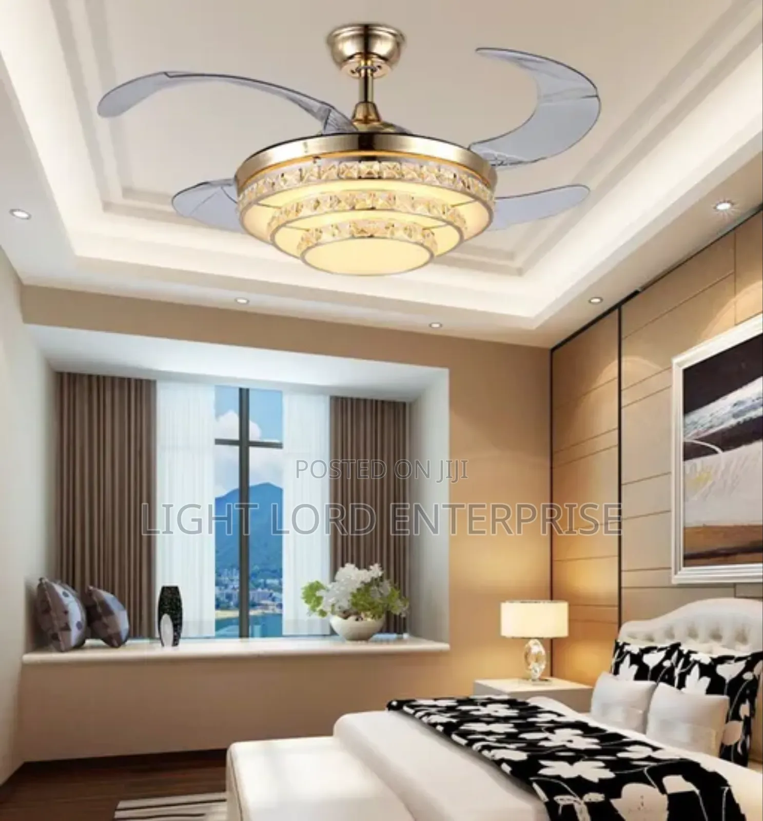 3layer Led Chandelier Fan Light