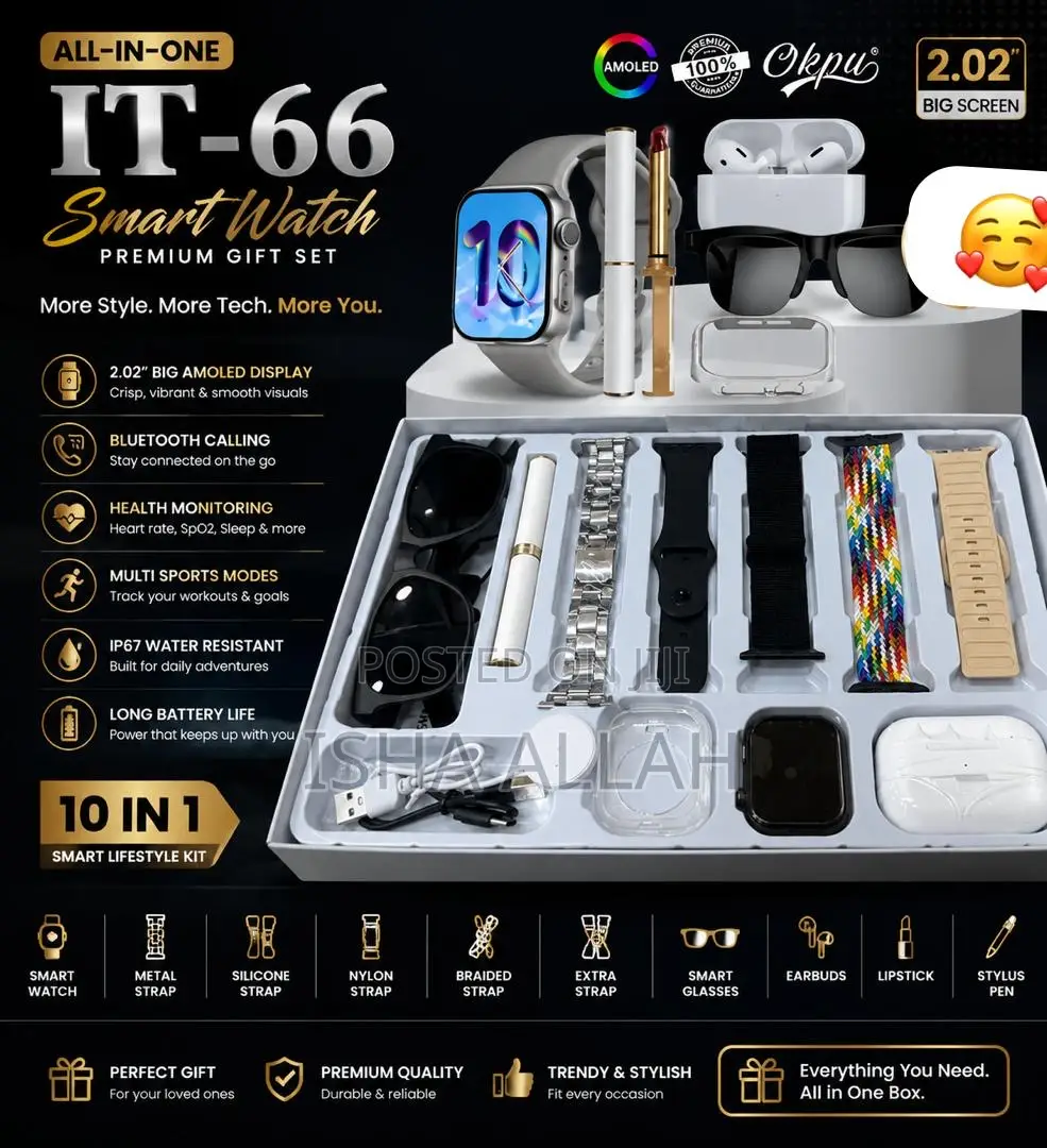 Watch, Smart Sunglasses. It-66 Smart Watch All-in-One Gift Set