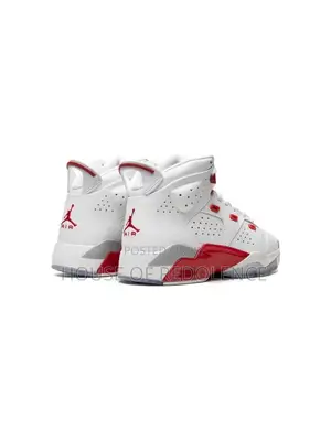 Air Jordan 6-17-23 White Fire Red Sneakers