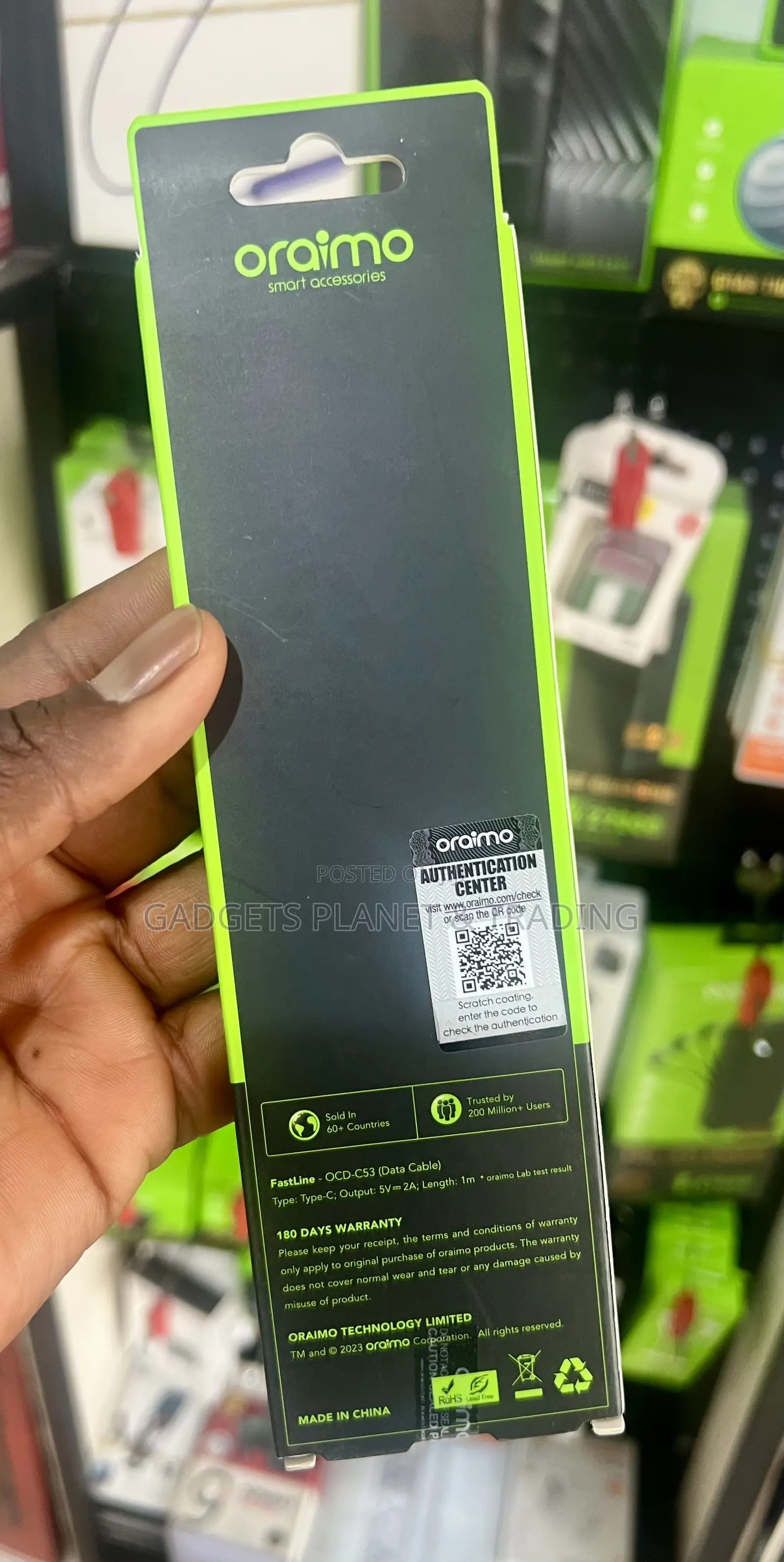 Oraimo Usb-a to Usb-C 2a Fast Charging 1m Cable - Ocd-C53