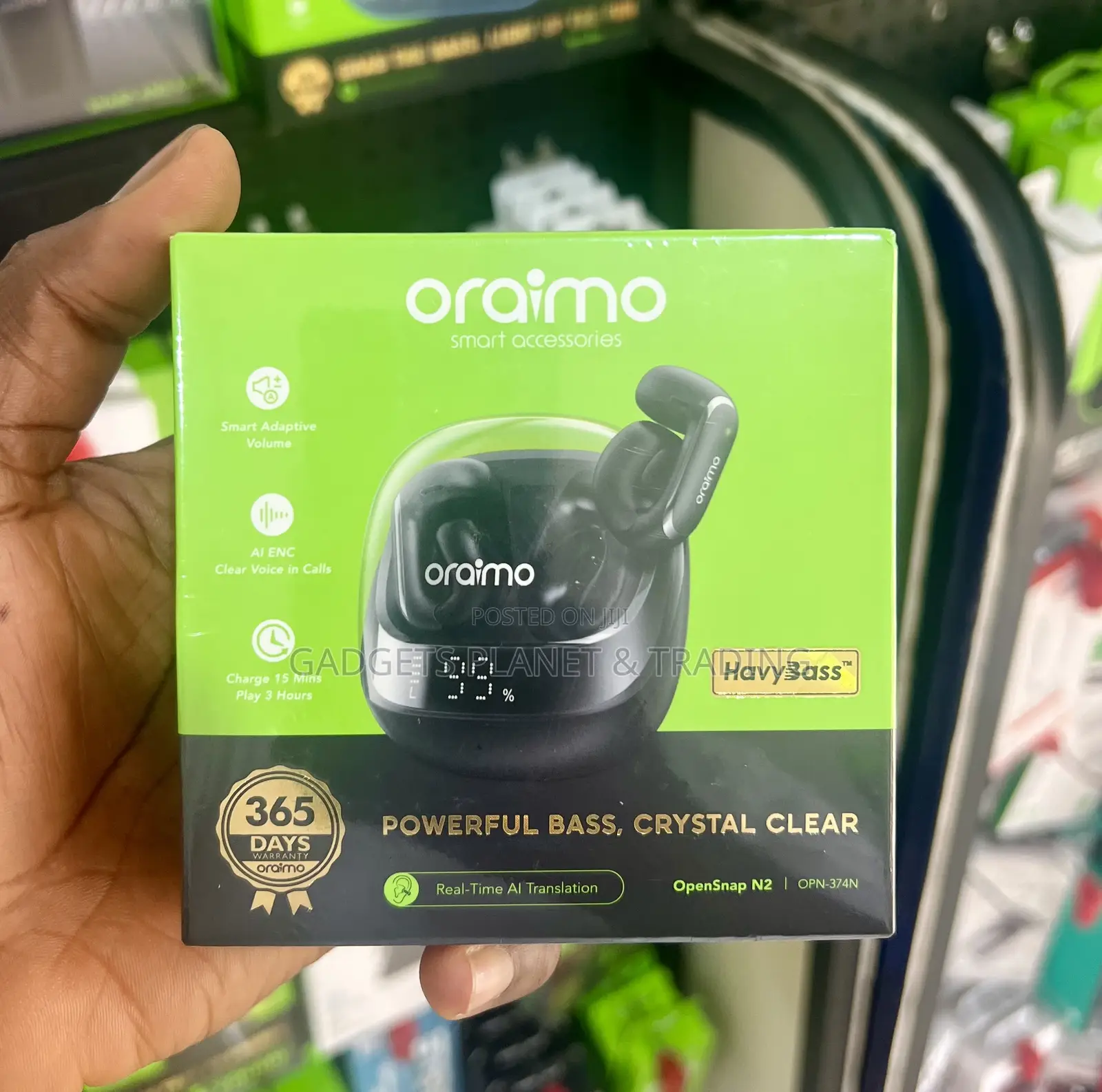 Oraimo Opensnap N2 Quick Charge Deepbass Openear True Wireless Earbuds