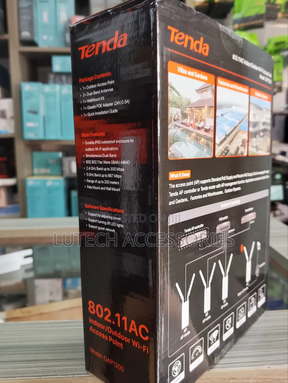 Tenda 802.11ac Indoor/Outdoor Wi-Fi Access Point/ Tenda Oap1200