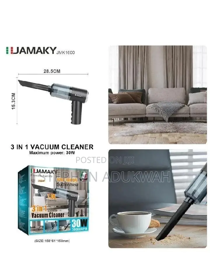 30w Rechargeable Vacuum Cleaner With, 3-in-1 Blow And Suction Function