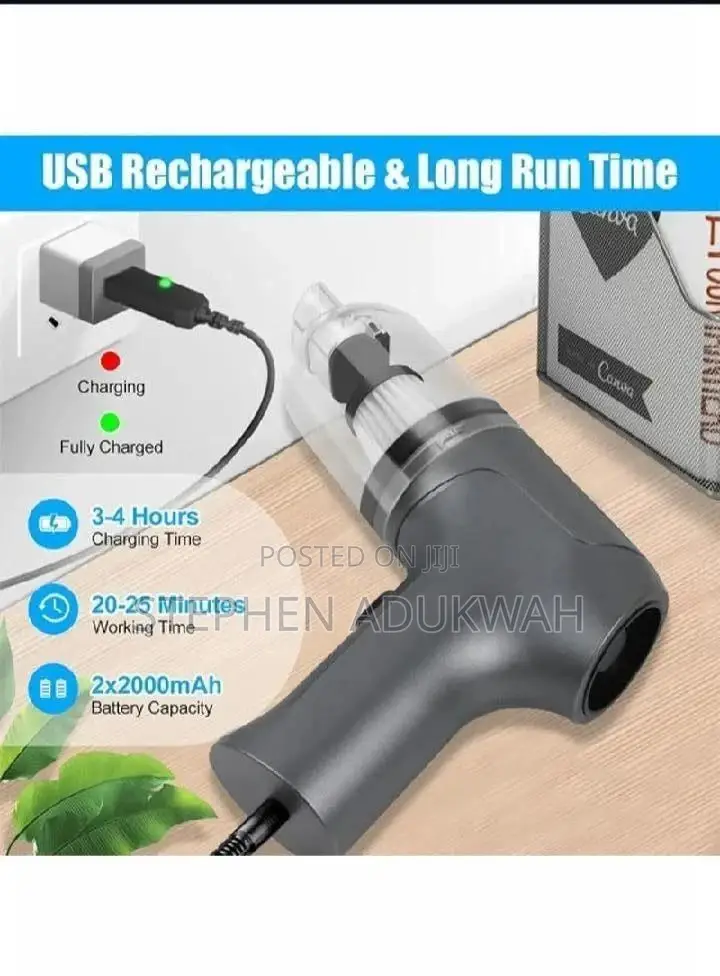 30w Rechargeable Vacuum Cleaner With, 3-in-1 Blow And Suction Function