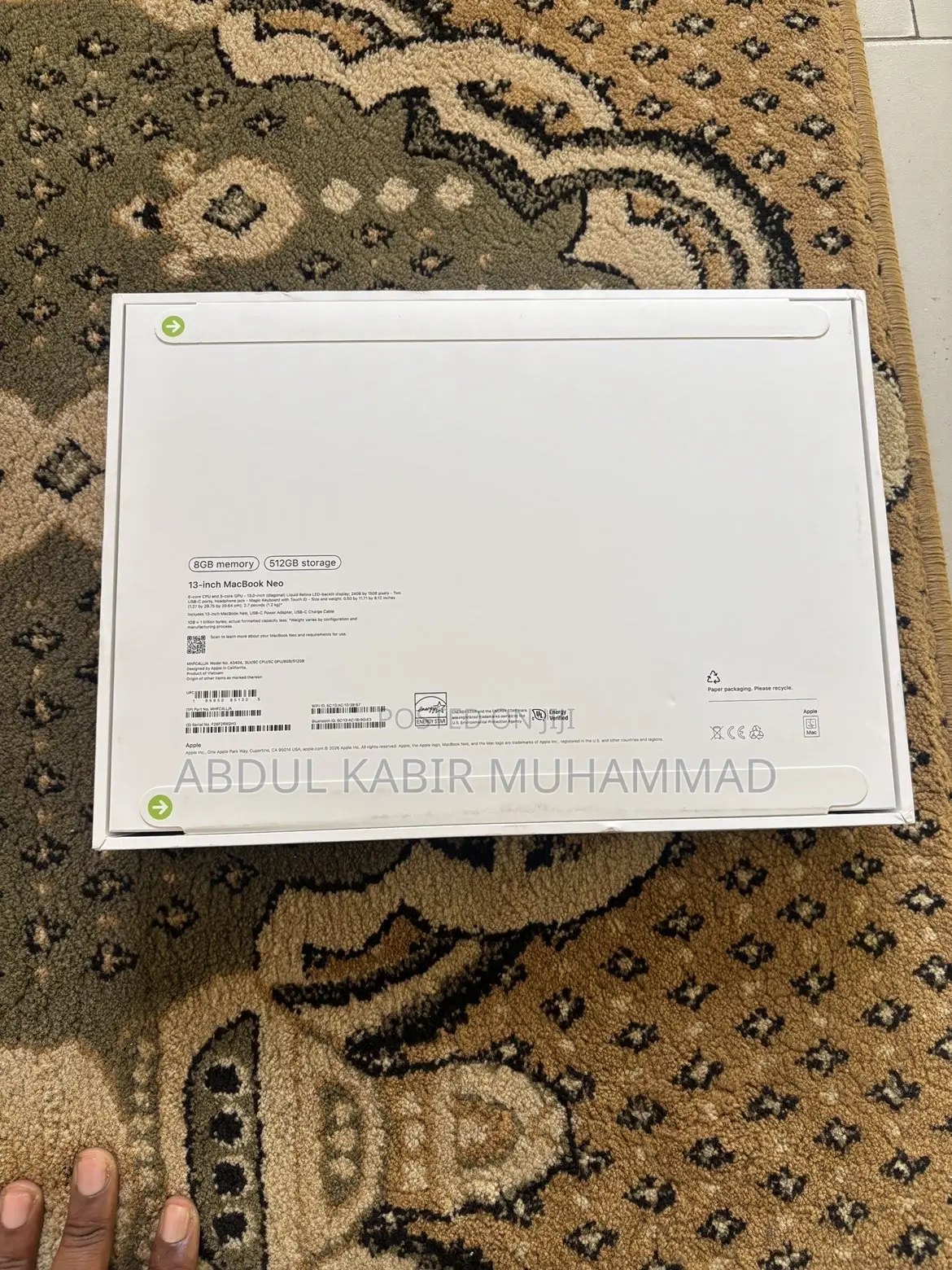 New Laptop Apple MacBook Neo 2026 8GB SSD 512GB