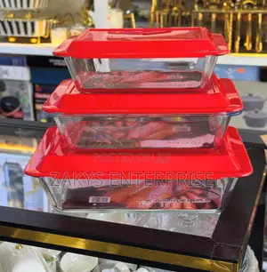 Glass Tray Set With Lid 3set