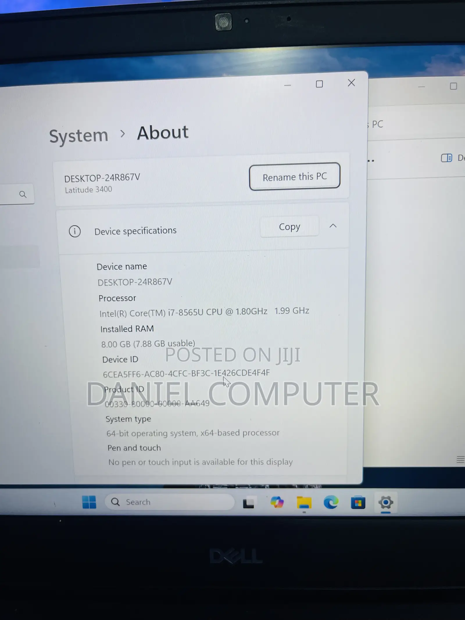 Laptop Dell Latitude 3400 8GB Intel Core i7 SSD 256GB