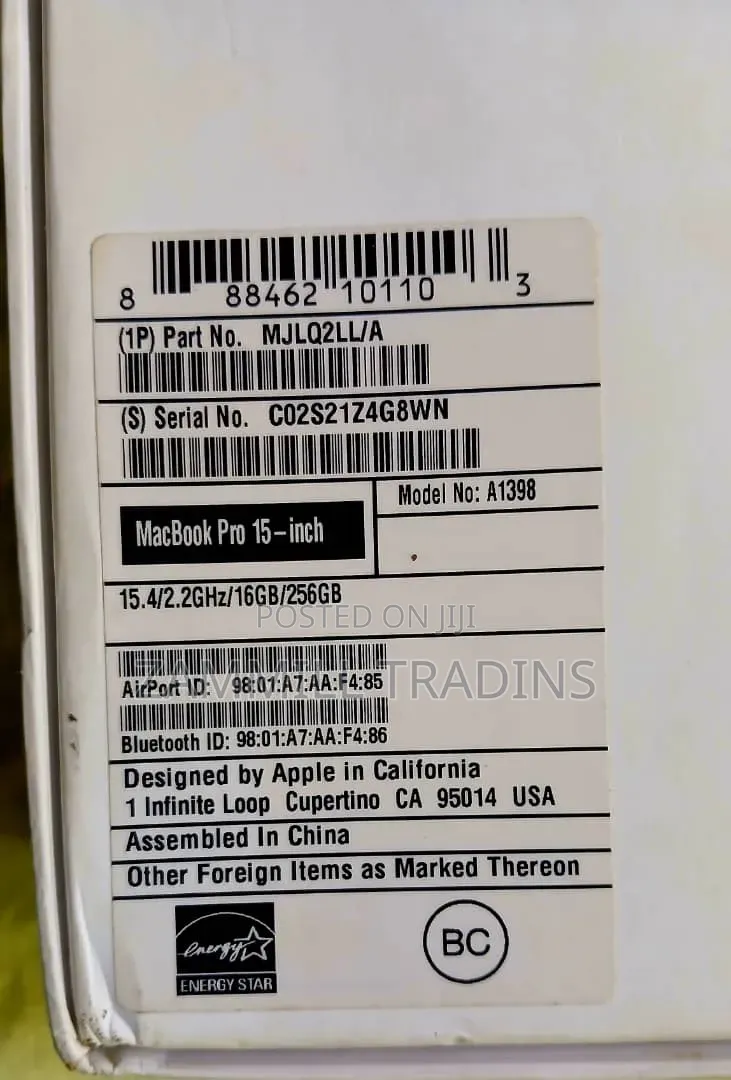 New Laptop Apple MacBook Pro 16GB Intel Core i7 SSHD (Hybrid) 256GB
