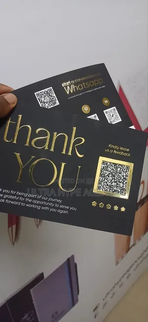 3d Gold Thank You Card