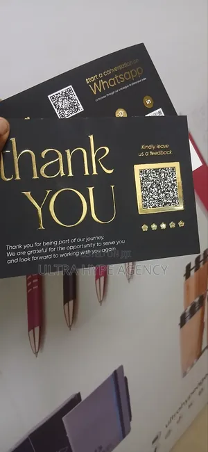 3d Gold Thank You Card