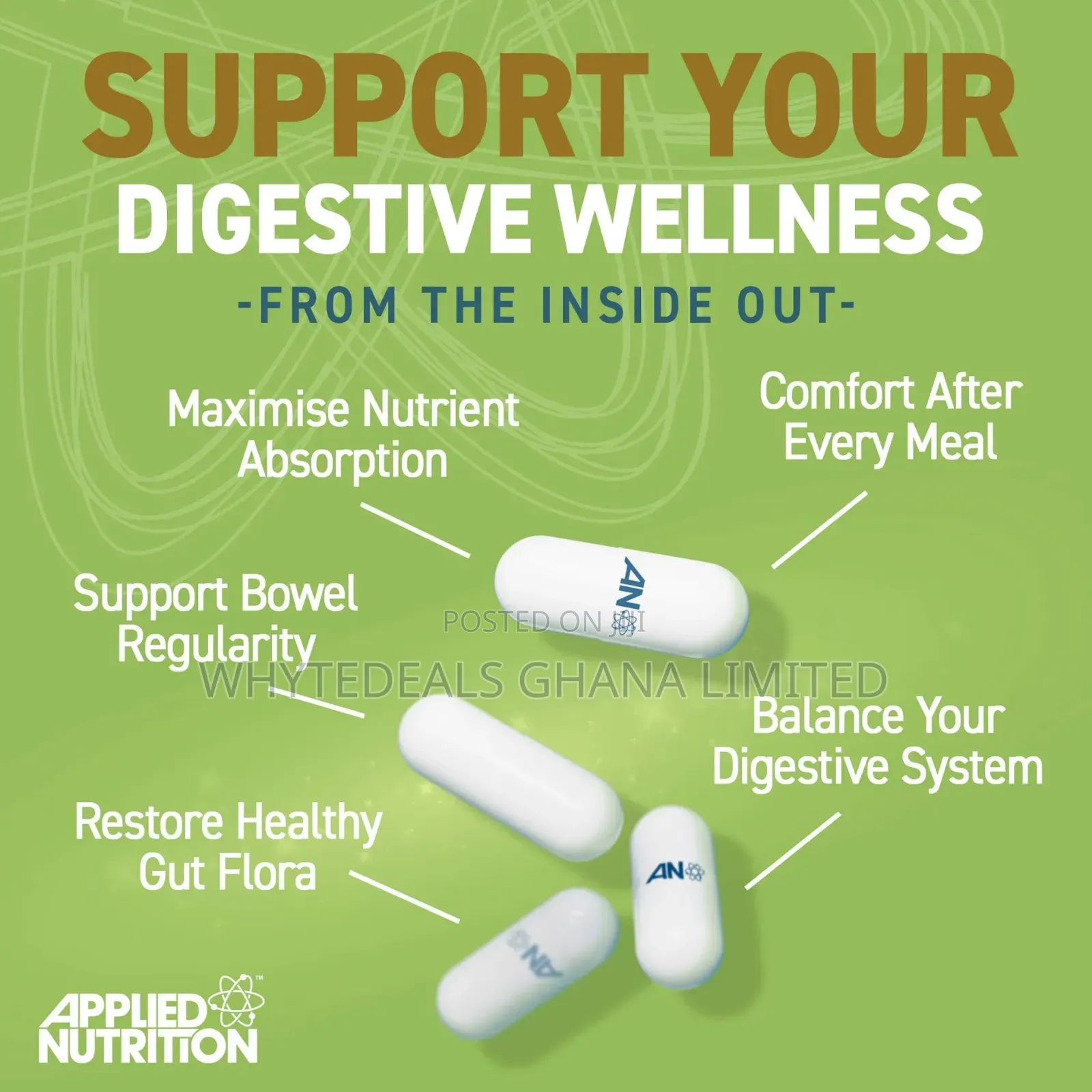 Applied Nutrition Gut Health| Digestive Wellness| Immune Boost| Herbs