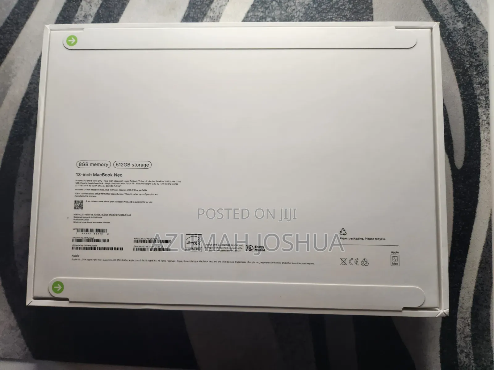 New Laptop Apple MacBook 8GB SSD 512GB