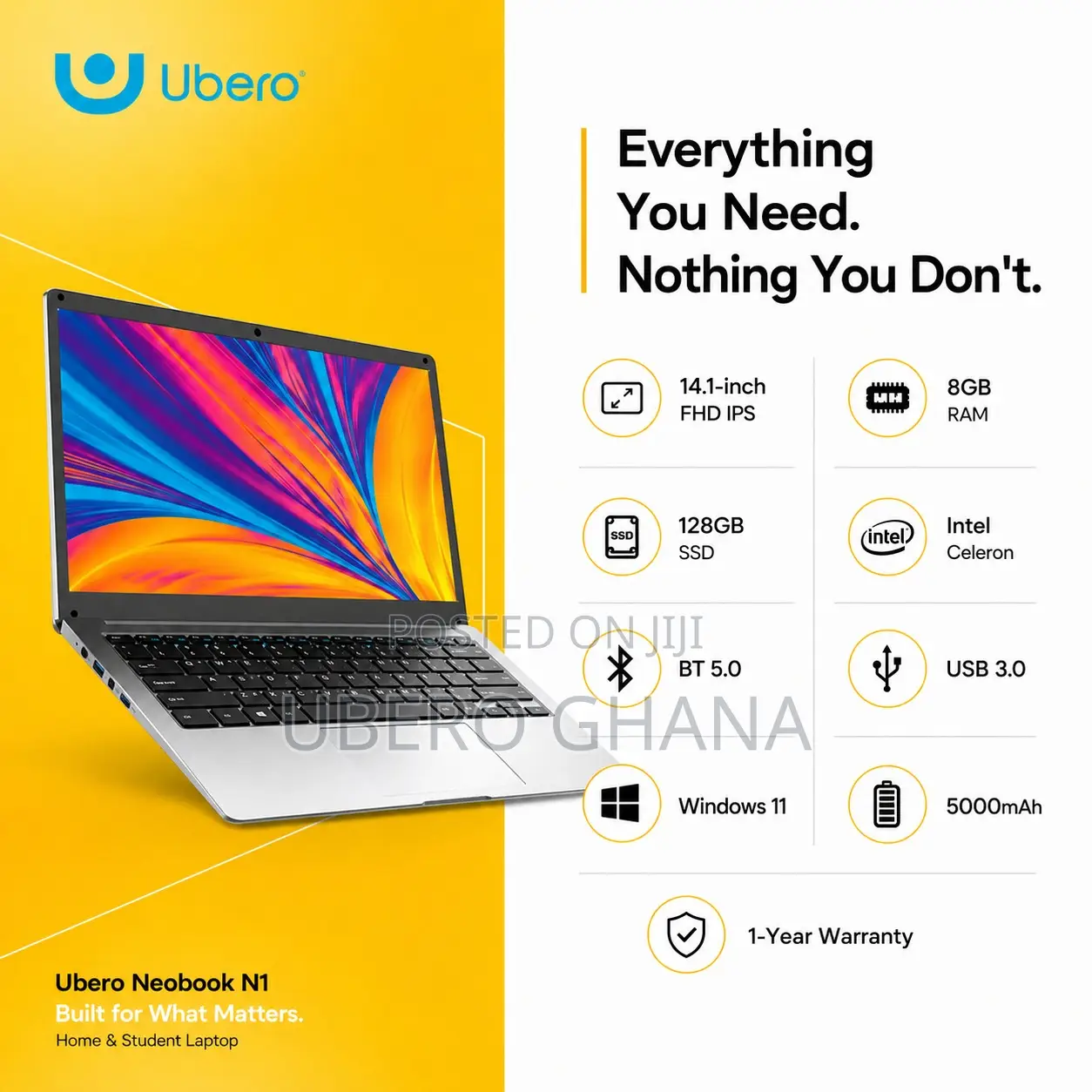 New Laptop 8GB Intel Celeron SSD 128GB