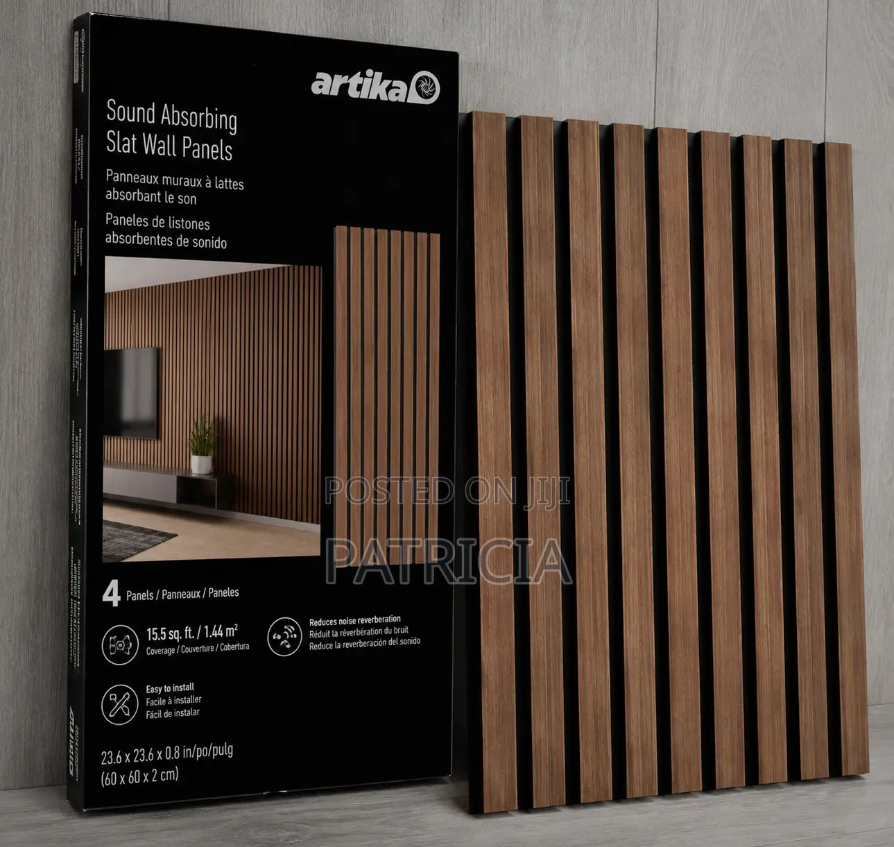 Artika Sound Absorbing Slat Wall Panels – Walnut (Pack of 4)