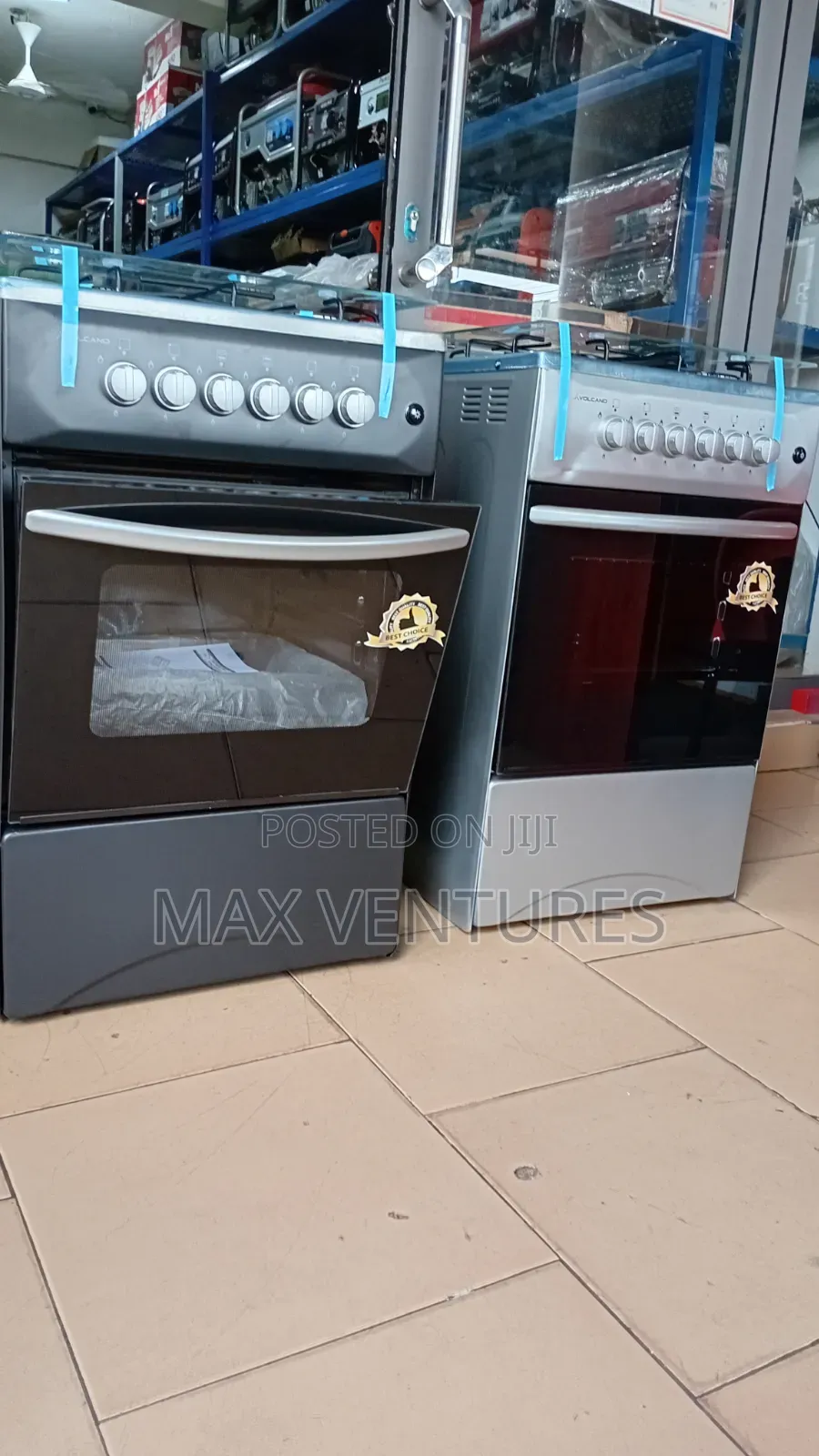 Volcano 50×50 4gas Burner +Oven and Grill Gray and Black Stainless