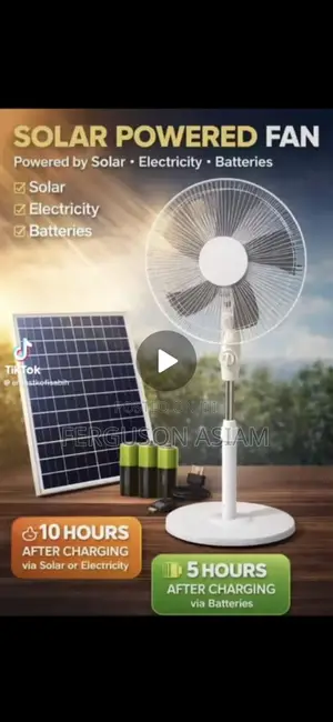 Chargeable Standing Fan (Solar and Electric Charging )