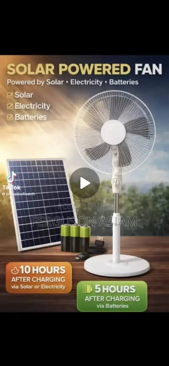 Chargeable Standing Fan (Solar and Electric Charging )